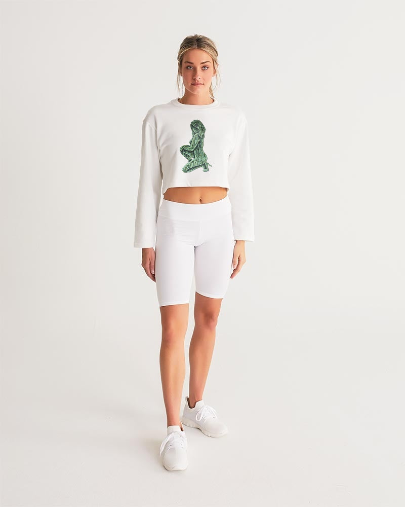 Reine Émeraude Women's Cropped Sweatshirt