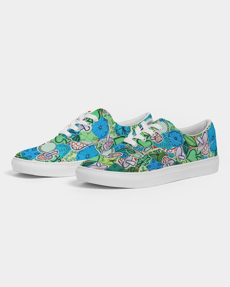 Fleurs et Trèfles Women's Lace Up Canvas Shoe