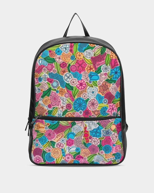 Fleurs de Printemps Classic Faux Leather Backpack