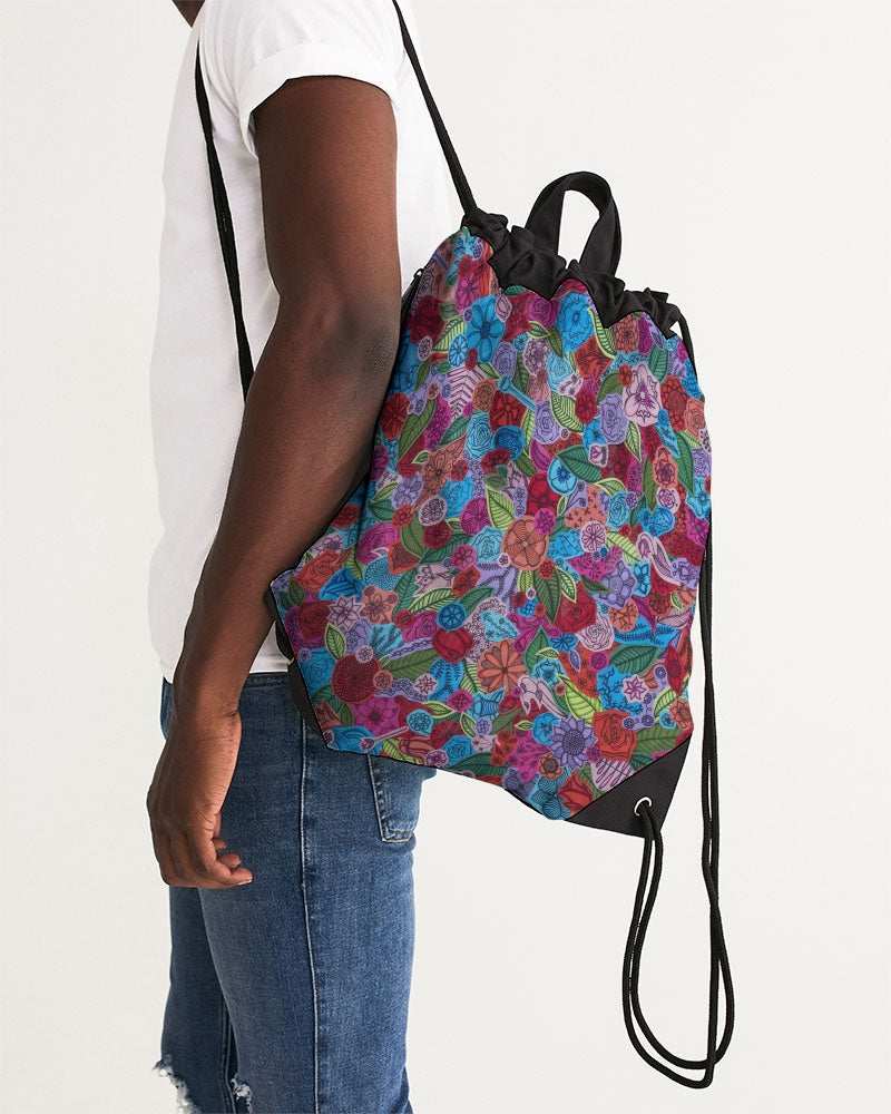Les Fleurs Canvas Drawstring Bag