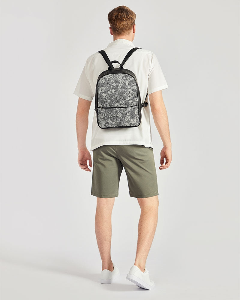 Floral Mini - B&W Classic Faux Leather Backpack