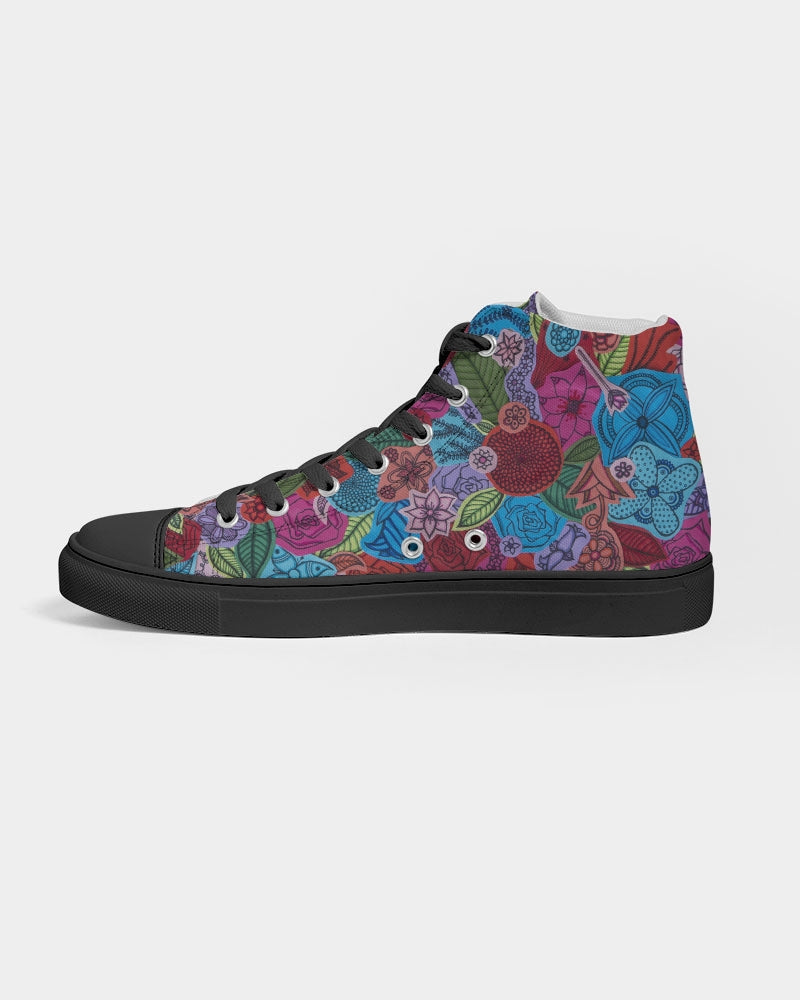 Les Fleurs Men's Hightop Canvas Shoe - Black