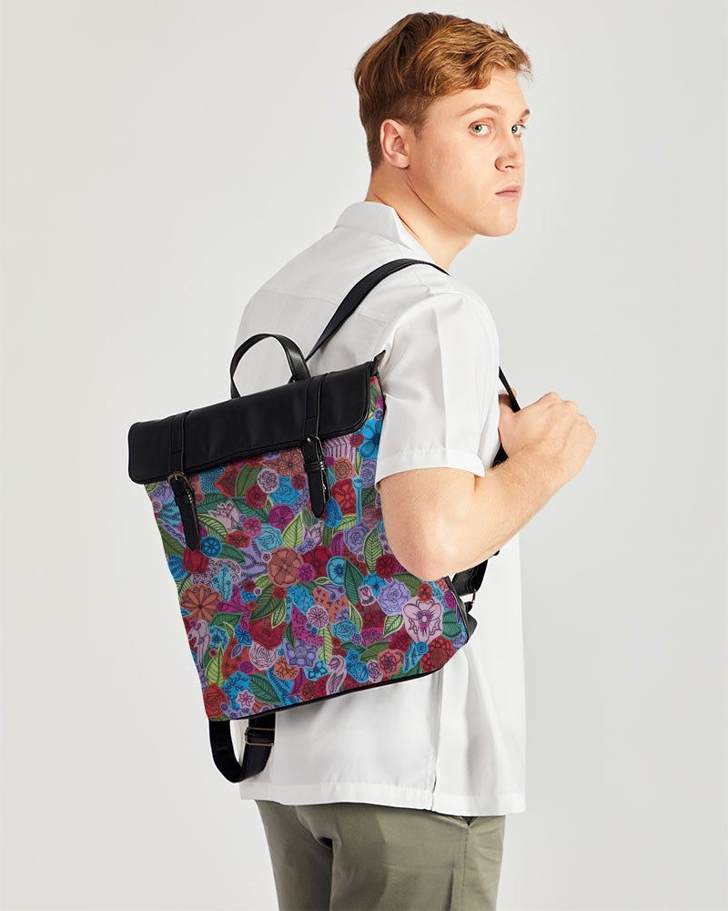 Les Fleurs Casual Flap Backpack