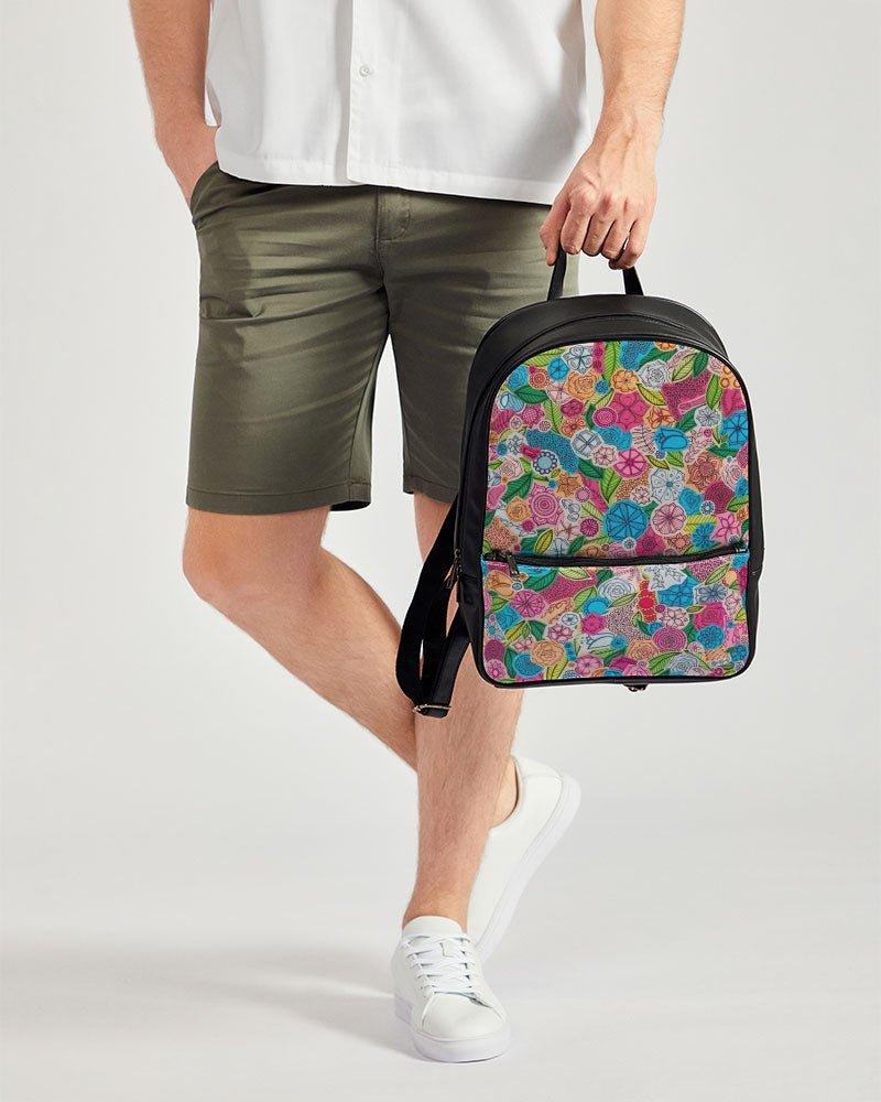 Fleurs de Printemps Classic Faux Leather Backpack