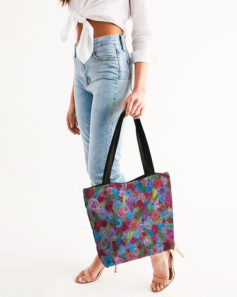 Les Fleurs Canvas Zip Tote