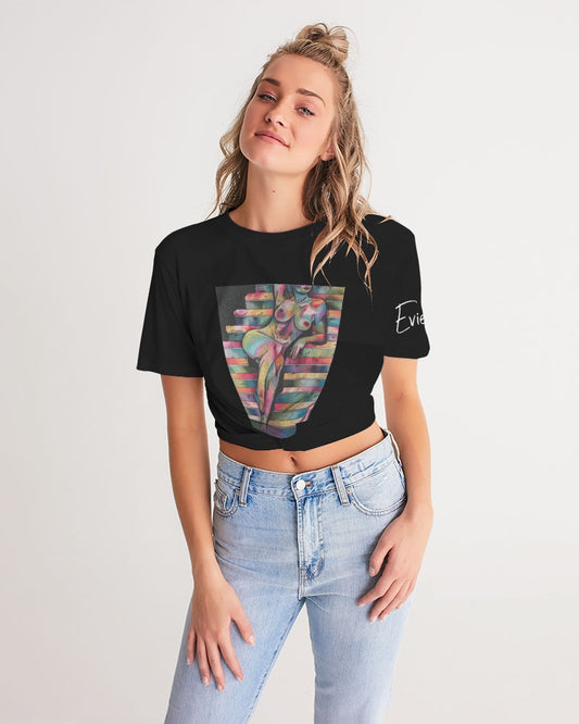 Tess Women's Twist-Front Cropped Tee