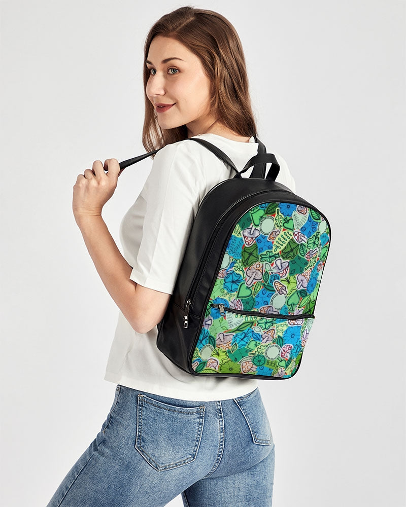 Fleurs et Trèfles Classic Faux Leather Backpack