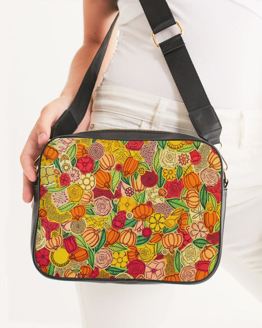 Citrouilles et Fleurs Crossbody Bag