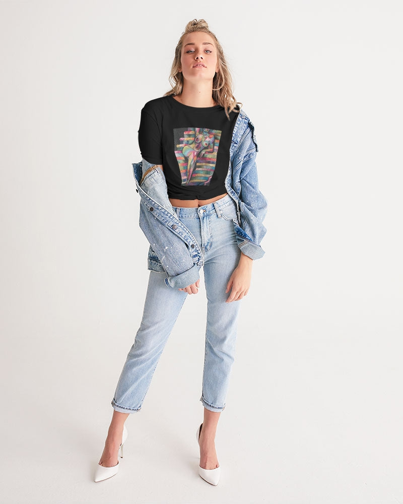 Tess Women's Twist-Front Cropped Tee