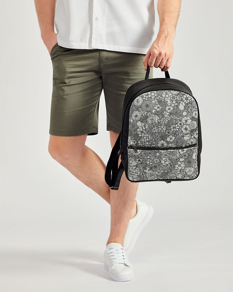 Floral Mini - B&W Classic Faux Leather Backpack