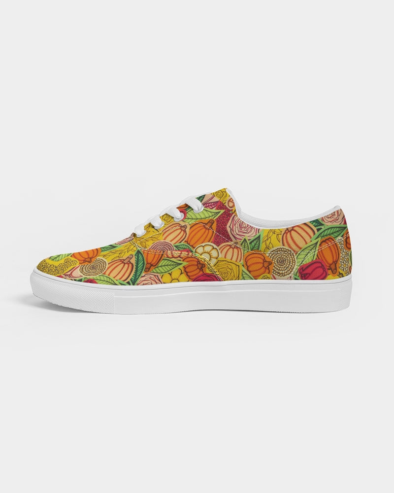 Citrouilles et Fleurs Men's Lace Up Canvas Shoe