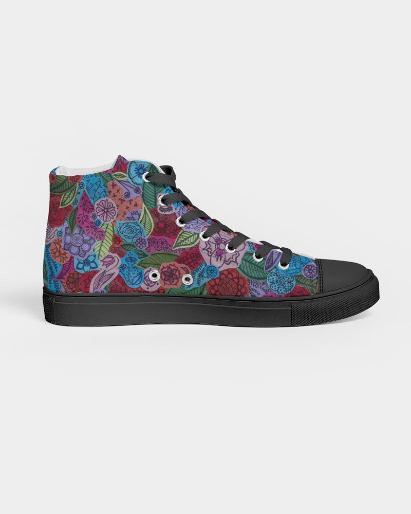 Les Fleurs Men's Hightop Canvas Shoe - Black