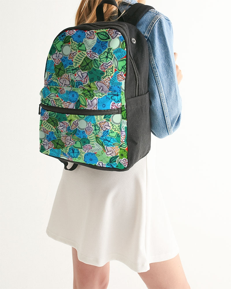 Fleurs et Trèfles Small Canvas Backpack
