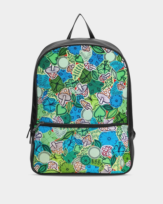 Fleurs et Trèfles Classic Faux Leather Backpack