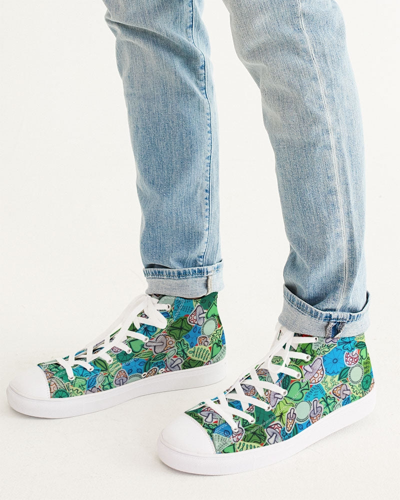 Fleurs et Trèfles Men's Hightop Canvas Shoe