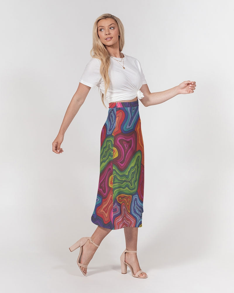 Curled Women's A-Line Midi Skirt