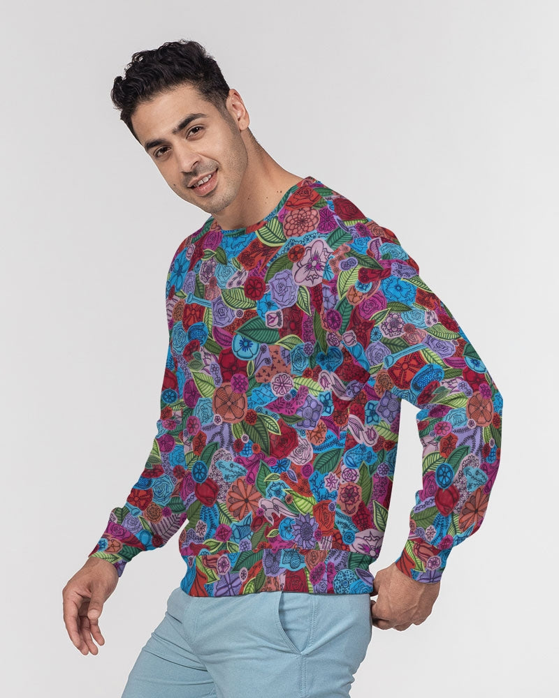 Les Fleurs Men's Classic French Terry Crewneck Pullover