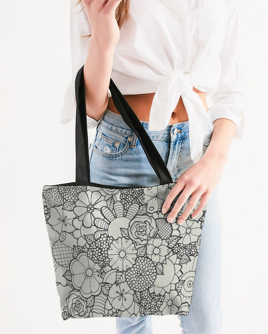 Les Fleurs - B&W Canvas Zip Tote