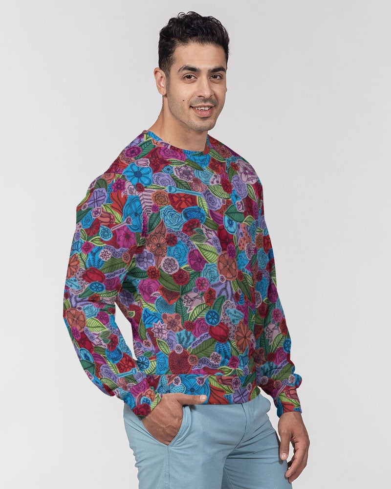 Les Fleurs Men's Classic French Terry Crewneck Pullover
