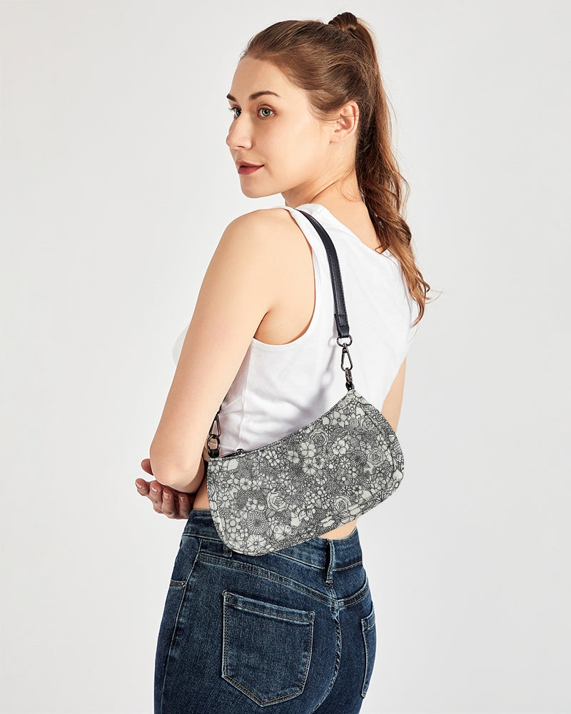 Floral Mini - B&W Petite Canvas Pouch