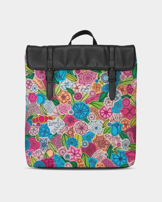 Fleurs de Printemps Casual Flap Backpack