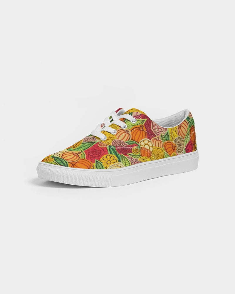 Citrouilles et Fleurs Men's Lace Up Canvas Shoe