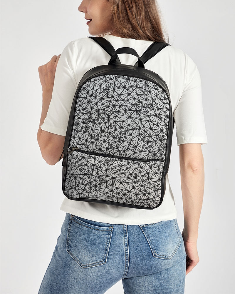 Triangular Mirage Classic Faux Leather Backpack