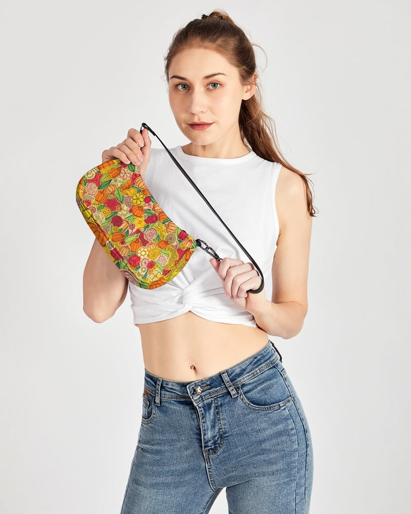Citrouilles et Fleurs Petite Canvas Pouch