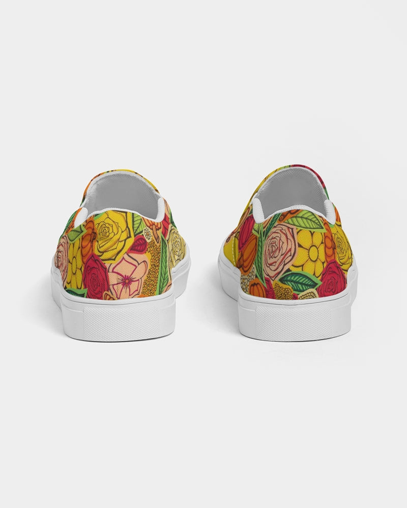 Citrouilles et Fleurs Men's Slip-On Canvas Shoe