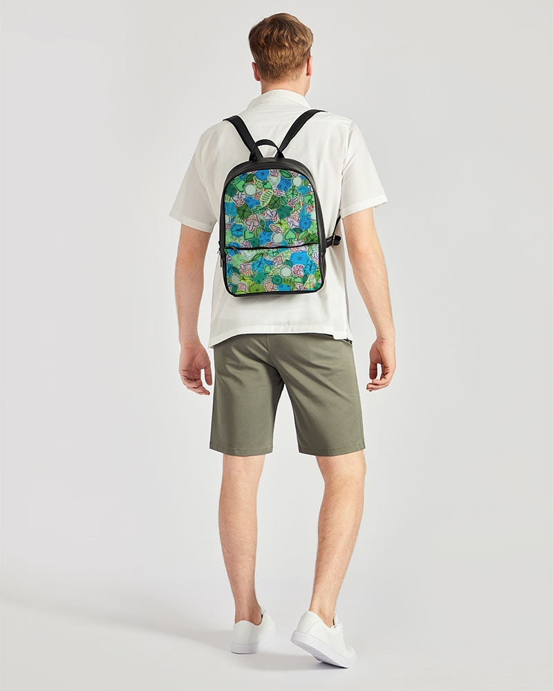 Fleurs et Trèfles Classic Faux Leather Backpack