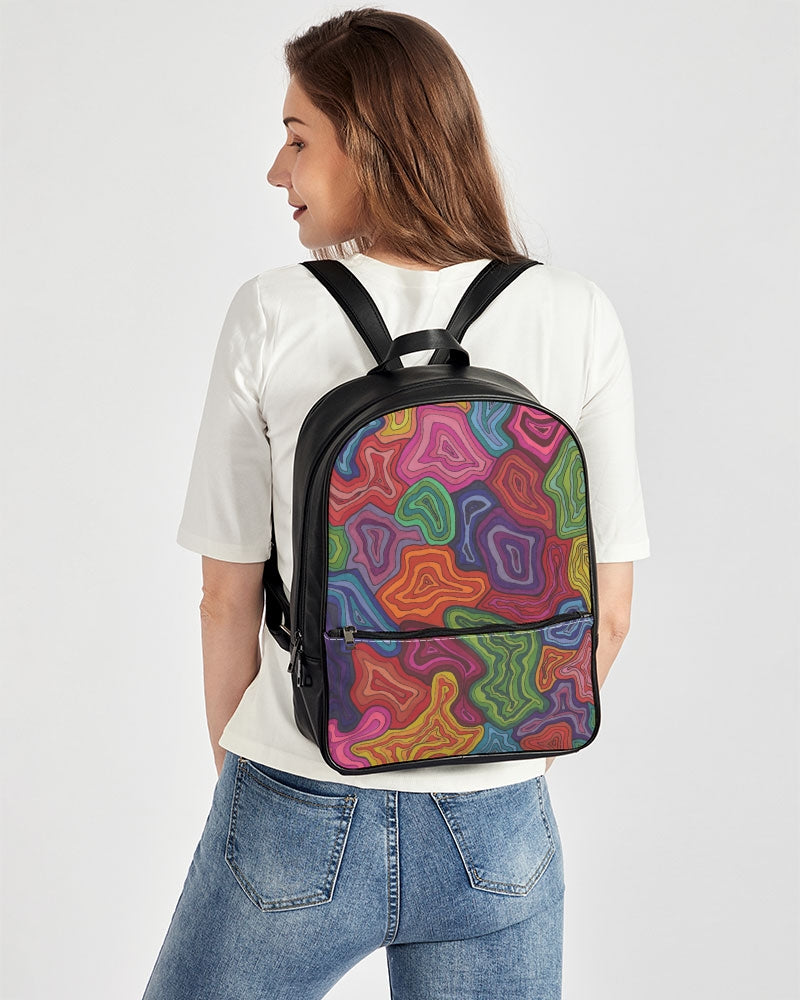 Curled Classic Faux Leather Backpack