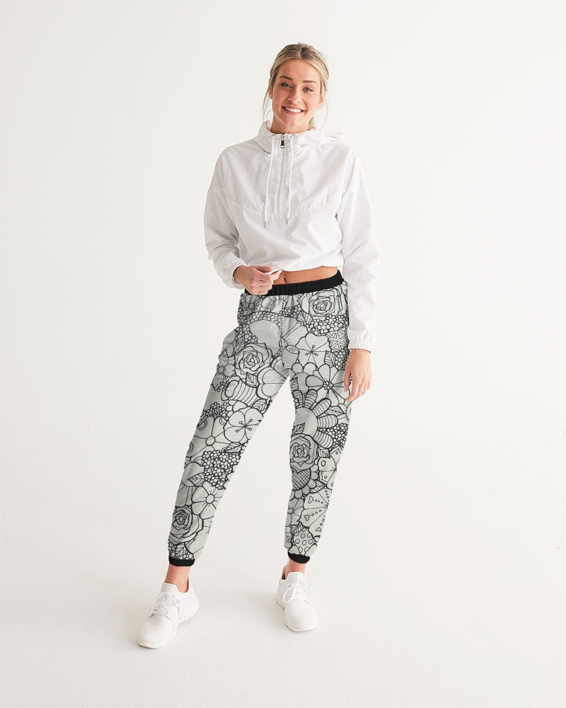 Les Fleurs - B&W Women's Track Pants