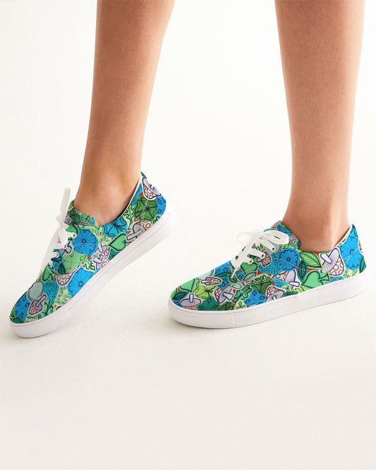 Fleurs et Trèfles Women's Lace Up Canvas Shoe