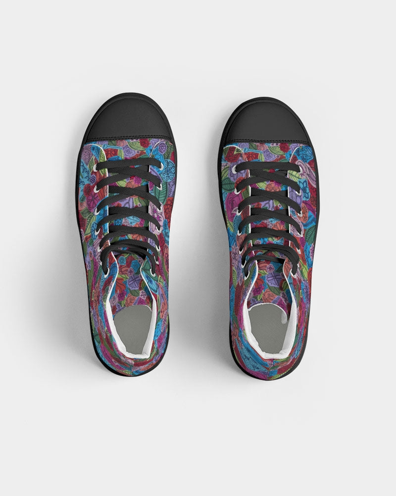 Les Fleurs Men's Hightop Canvas Shoe - Black