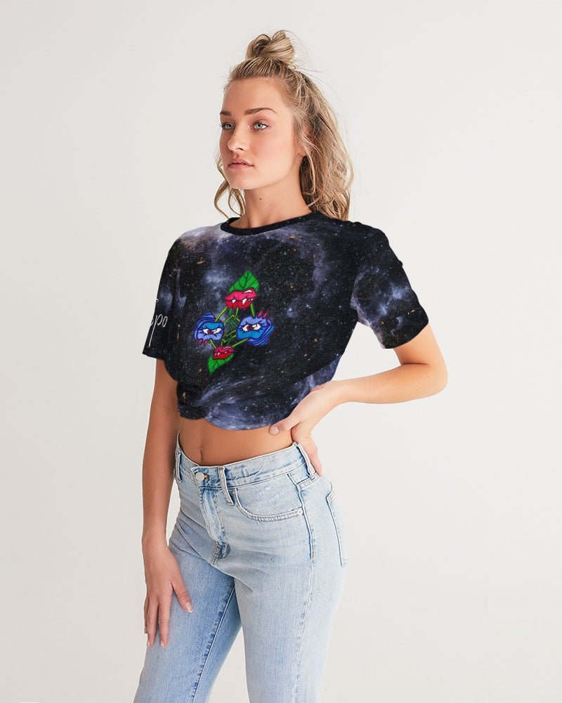 Galaxy (1) Women's Twist-Front Cropped Tee