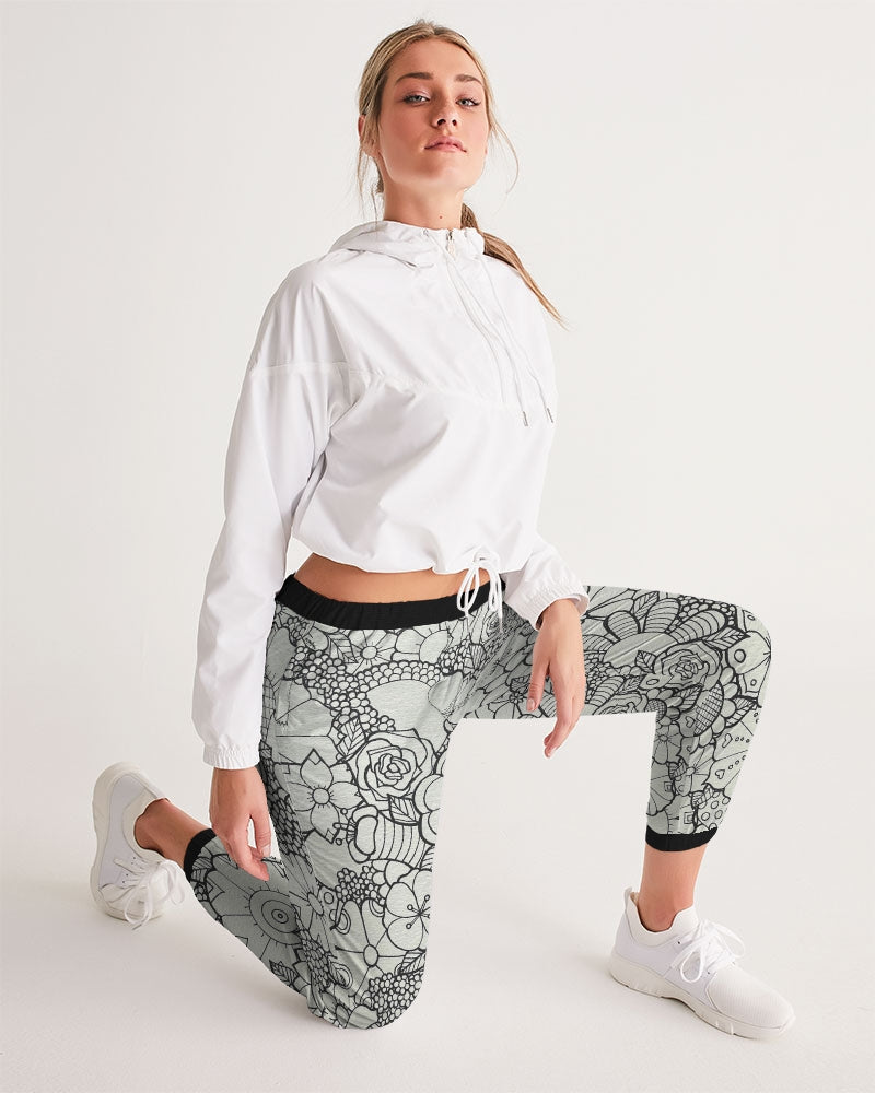 Les Fleurs - B&W Women's Track Pants