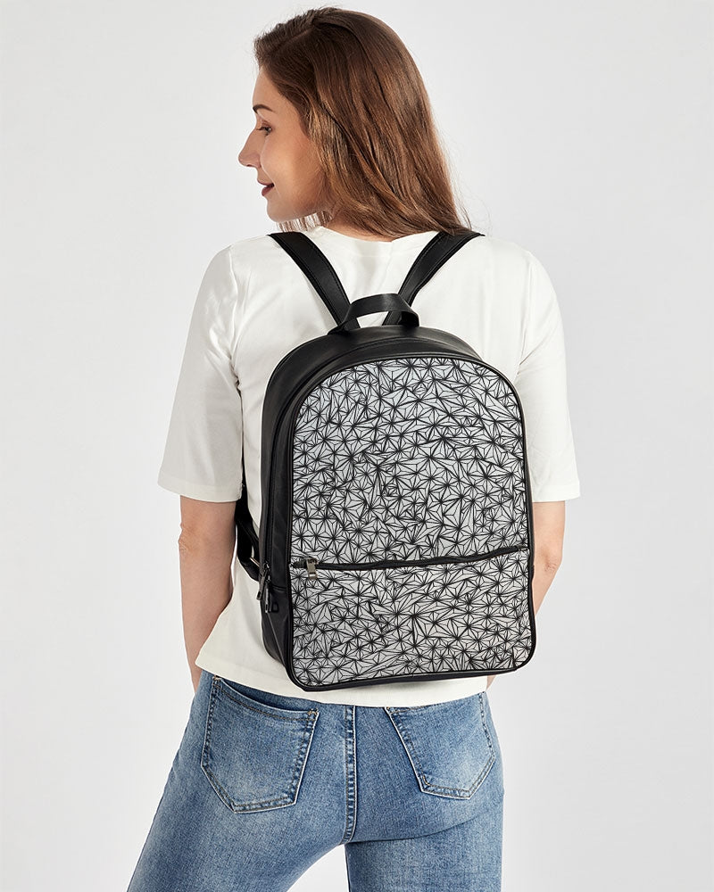 Triangular Mirage Classic Faux Leather Backpack