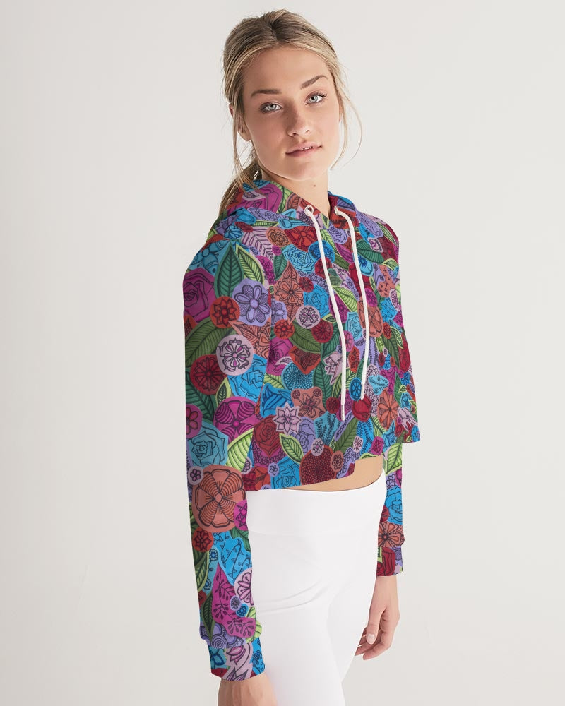 Les Fleurs Women's Cropped Hoodie