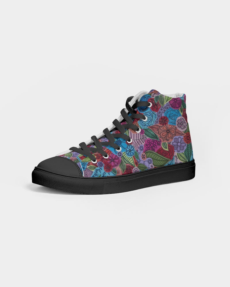 Les Fleurs Men's Hightop Canvas Shoe - Black
