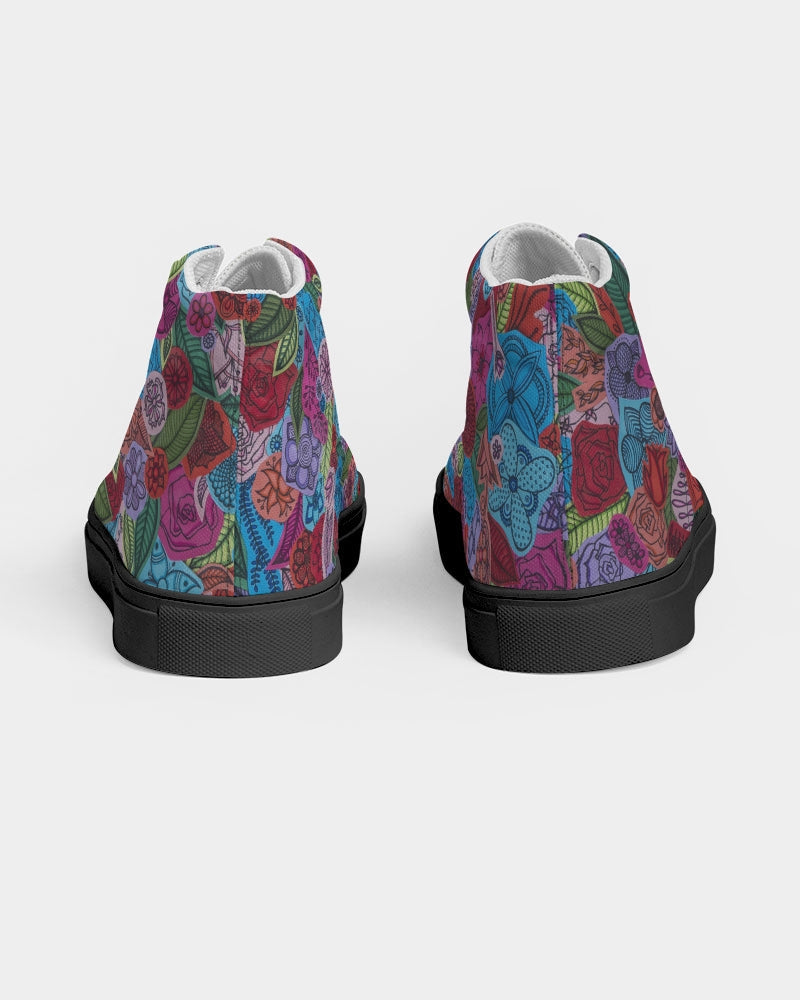 Les Fleurs Men's Hightop Canvas Shoe - Black