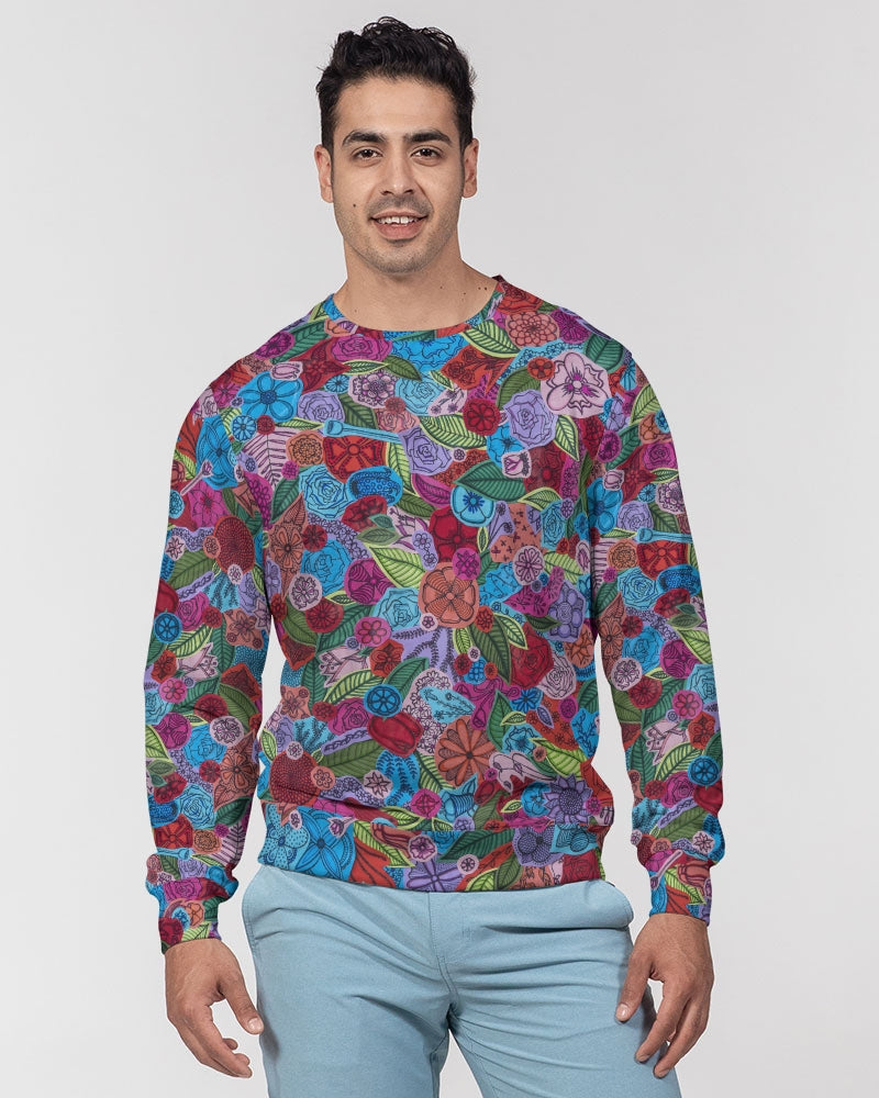 Les Fleurs Men's Classic French Terry Crewneck Pullover