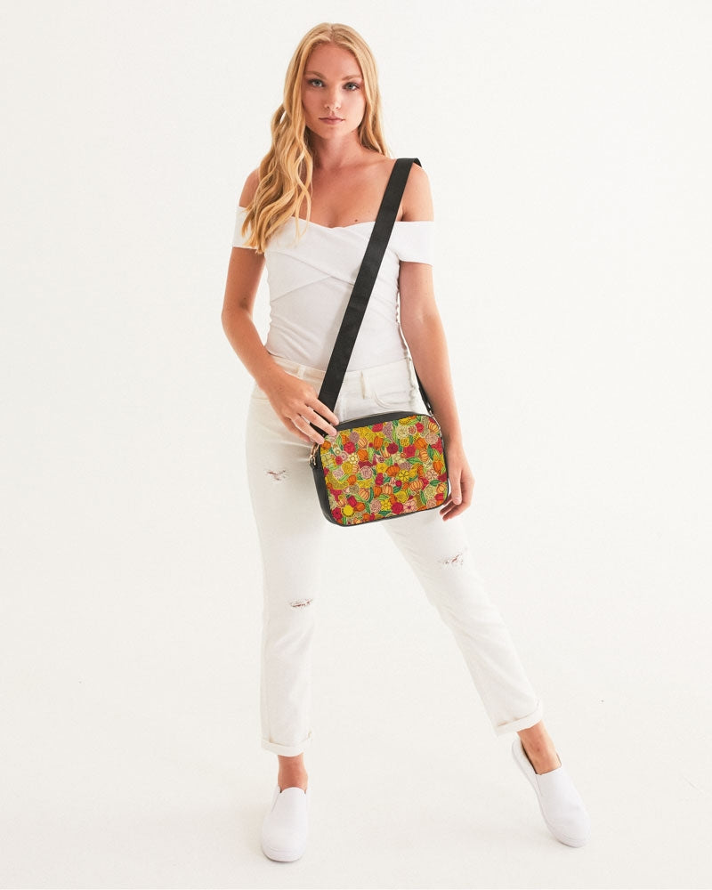 Citrouilles et Fleurs Crossbody Bag