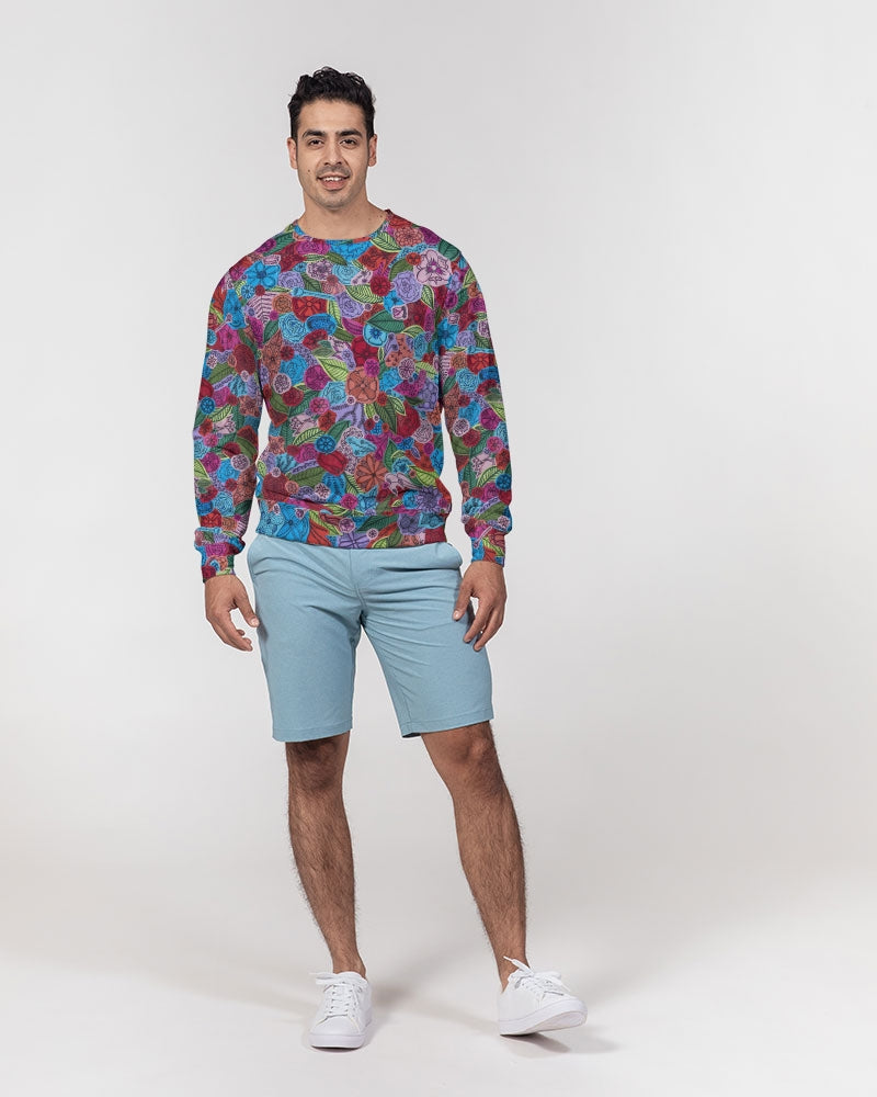 Les Fleurs Men's Classic French Terry Crewneck Pullover