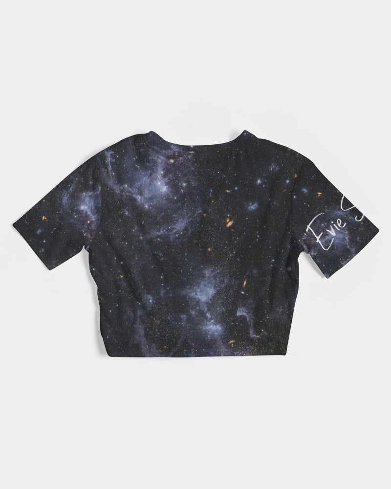 Galaxy (1) Women's Twist-Front Cropped Tee
