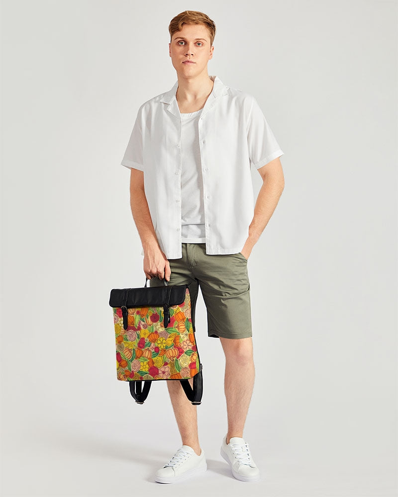 Citrouilles et Fleurs Casual Flap Backpack