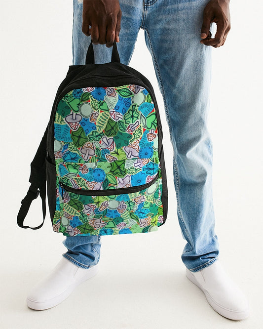 Fleurs et Trèfles Small Canvas Backpack