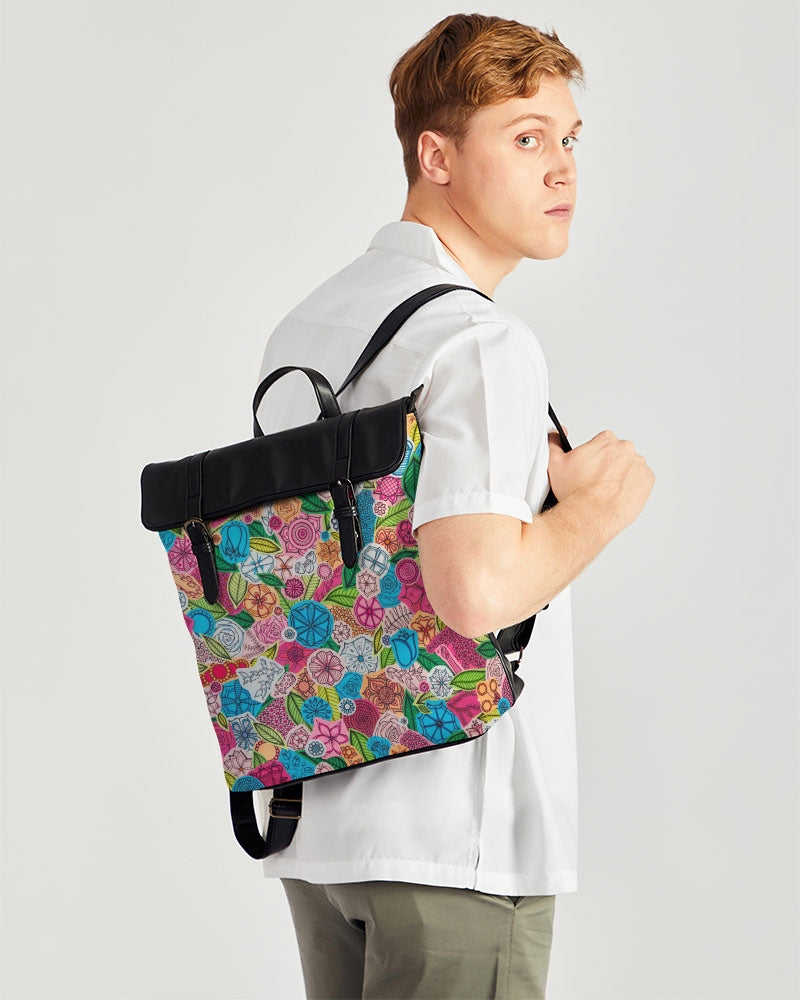 Fleurs de Printemps Casual Flap Backpack