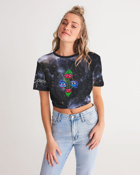 Galaxy (1) Women's Twist-Front Cropped Tee