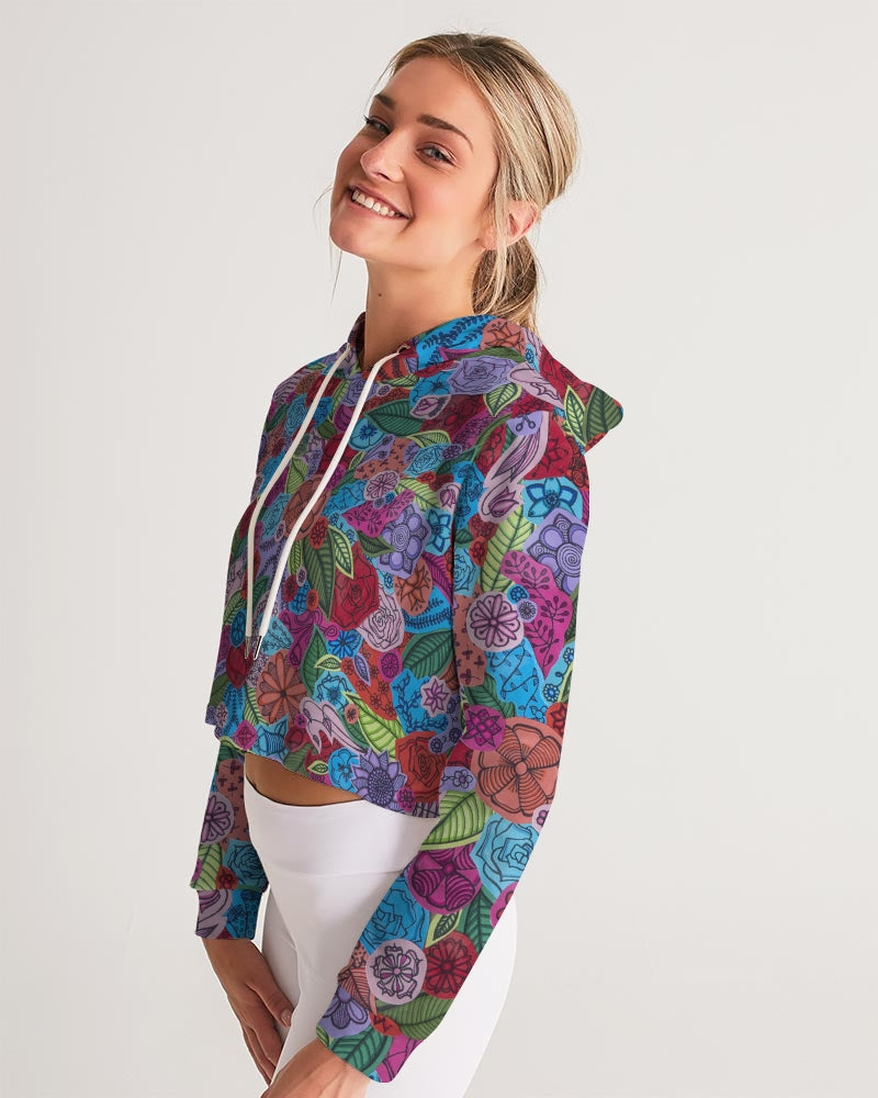 Les Fleurs Women's Cropped Hoodie