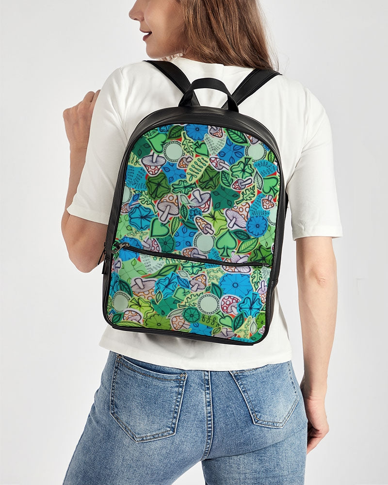 Fleurs et Trèfles Classic Faux Leather Backpack